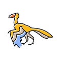 archaeopteryx dinosaur animal color icon vector illustration