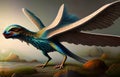 Archaeopteryx Dinosaur, Generative AI Illustration
