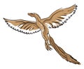 Archaeopteryx flying, illustration, vector
