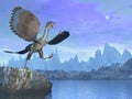 Archaeopteryx prehistoric bird dinosaur - 3D render