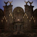 Archaic altar or sanctum in a fantasy setting Royalty Free Stock Photo