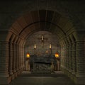 Archaic altar or sanctum in a fantasy setting Royalty Free Stock Photo