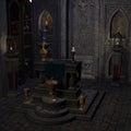 Archaic altar or sanctum in a fantasy setting Royalty Free Stock Photo