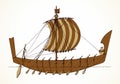 Vector illustration. Ancient Phoenician ship Royalty Free Stock Photo