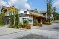 Archaised buildings in Chinese traditional style on sunny day Royalty Free Stock Photo