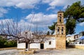 Archanes, Crete Island, Greece. Facade view of the Venetian church of Virgin Mary Panagia Kera or Faneromeni in Archanes town