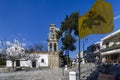 Archanes, Crete Island / Greece - March 23, 2019: The Venetian church of Virgin Mary Panagia Kera or Faneromeni in Archanes town Royalty Free Stock Photo