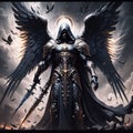 Archangel Azrael dark, cinematic painting art