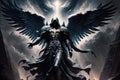 Archangel Azrael dark, cinematic painting art