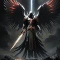 Archangel Azrael dark, cinematic painting art