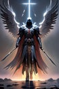 Archangel Azrael dark, cinematic painting art