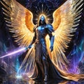 Archangel Azrael dark, cinematic painting art