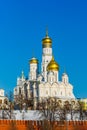 Archangel cathedral and Ivan the Great belfry of Moscow Kremlin Royalty Free Stock Photo