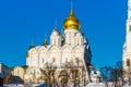 Archangel cathedral of Moscow Kremlin in the winter day Royalty Free Stock Photo