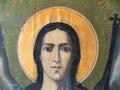Archangel Gabriel , icon of Russian style, seen in a chapel in Greece. Royalty Free Stock Photo