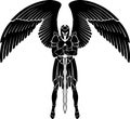 Archangel Guarding Isolated Illustration