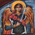 Archangel Michael , a Byzantine icon in a small chapel, Greece