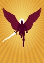 Archangel Michael Flying Silhouette