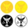 Archangel Michael medal gold and black fill.