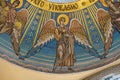 Archangel Raphael. Beautiful Mosaic icon under the dome of the Orthodox Church