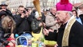 Archbishop Marek Jedraszewski blessing Easter food baskets
