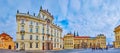 Archbishop`s Palace and New Royal Palace in Castle Square, Prague, Czech Republic Royalty Free Stock Photo