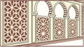 Arched Architectural Screen with Geometric Patterns, vector design Generative AI Royalty Free Stock Photo