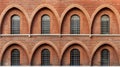 arched brick wall panoramic Royalty Free Stock Photo