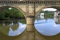 Arched bridge and city view of Argenton-sur-Creuse Royalty Free Stock Photo