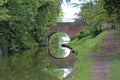 An arched bridge on the Grand Union Canal at Lapworth in Warwickshire, England Royalty Free Stock Photo