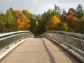 Arched bridge over Ogre river .