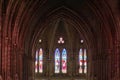 Arched ceiling and stained glass windows in a church Royalty Free Stock Photo