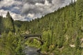 Arched concrete historical bridge over the Payette River Royalty Free Stock Photo