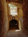 Tunnel under a roman amphitheatre at Italica, Roman city in the province of Hispania Baetica