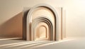Arched Corridor Architecture Interior Design Repeating Arches Minimalist Structure Geometric Forms Modern Interior Space Light and Royalty Free Stock Photo