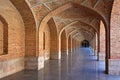 Arched corridor in the courtyard of Blue Mosque or Masjed Kabud , Tabriz , Iran