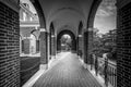 Arched corridor at Johns Hopkins University, in Baltimore, Maryland