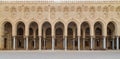 Arched corridor surrounding the courtyard of public historic Moaayad mosque, Cairo, Egypt