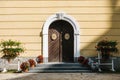 Arched doors with decorative elements