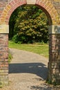 Arched doorway in brick wall Royalty Free Stock Photo