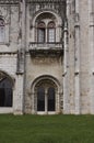 Arched doorway on the facade of Jeronimos Monastery Royalty Free Stock Photo