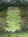 Arched doorway in old brick wall Royalty Free Stock Photo