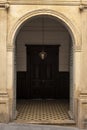 Arched doorway in Old Quarter building