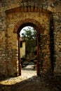 Arched doorway in wall