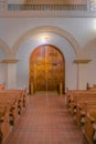 Arched double door with arched pillars below railings in a church at downtown Tucson, Arizona Royalty Free Stock Photo