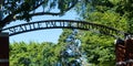 Arched elevated metal sign for Seattle Pacific University