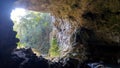 Arched Entrance to the Rio Frio Caves, Belize Royalty Free Stock Photo