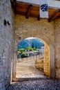 Stari Most bridge archway entrance, Mostar, Bosnia and Herzegovina