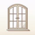 Minimalistic Arched Wall Window Vector Illustration Royalty Free Stock Photo