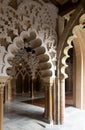 Arched gallery in Aljaferia Palace, Zaragoza, Spain Royalty Free Stock Photo